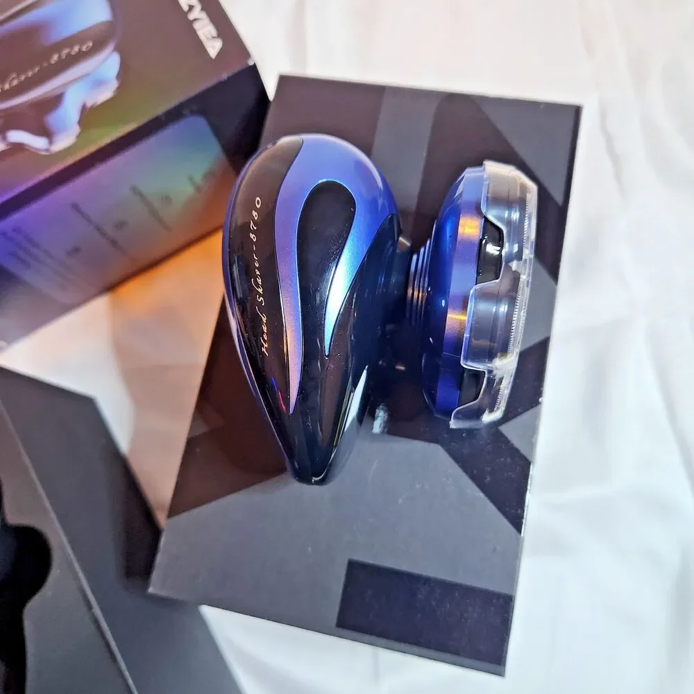 ZYIEA 8780 Electric Bald Head Shaver Wet Dry Waterproof Rechargeable Blue New